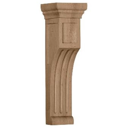 DWELLINGDESIGNS 4 in. W x 4 in. D x 14 in. H Recessed Groove Corbel, Rubberwood, Architectural Accent DW2572564